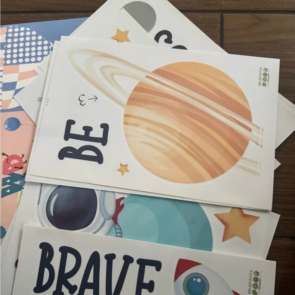 Space themed Wall Stickers Inspirational Quote Peel and Stick Wall Art Decals